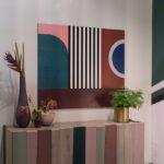 Modern-colorful-canvas-wall-art-above-the-sideboard