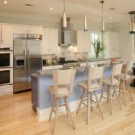 kitchen-with-bamboo-flooring-and-pendant-lamps